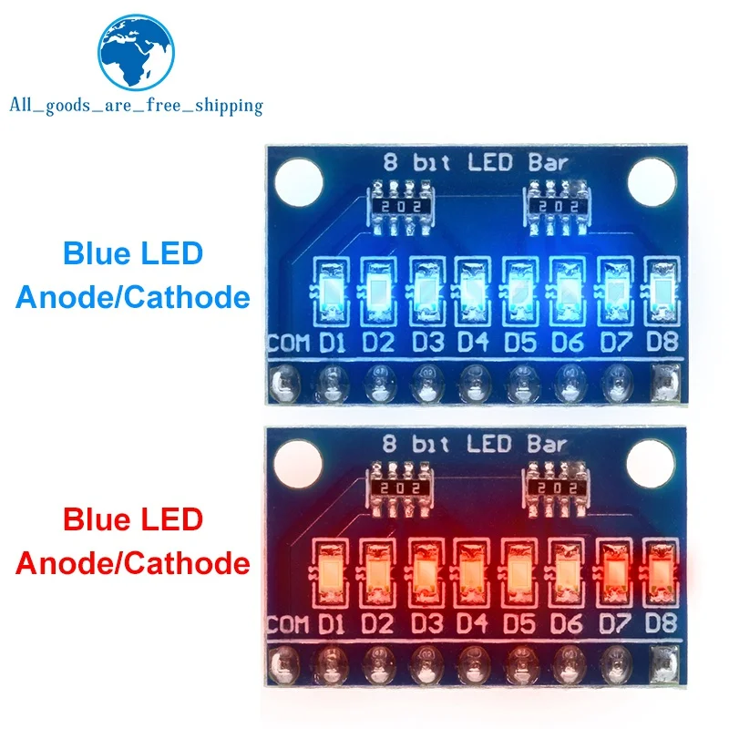 TZT-3-3V-5V-8-Bit-Blue-Red-Common-Anode-Cathode-LED-Indicator-Module ...