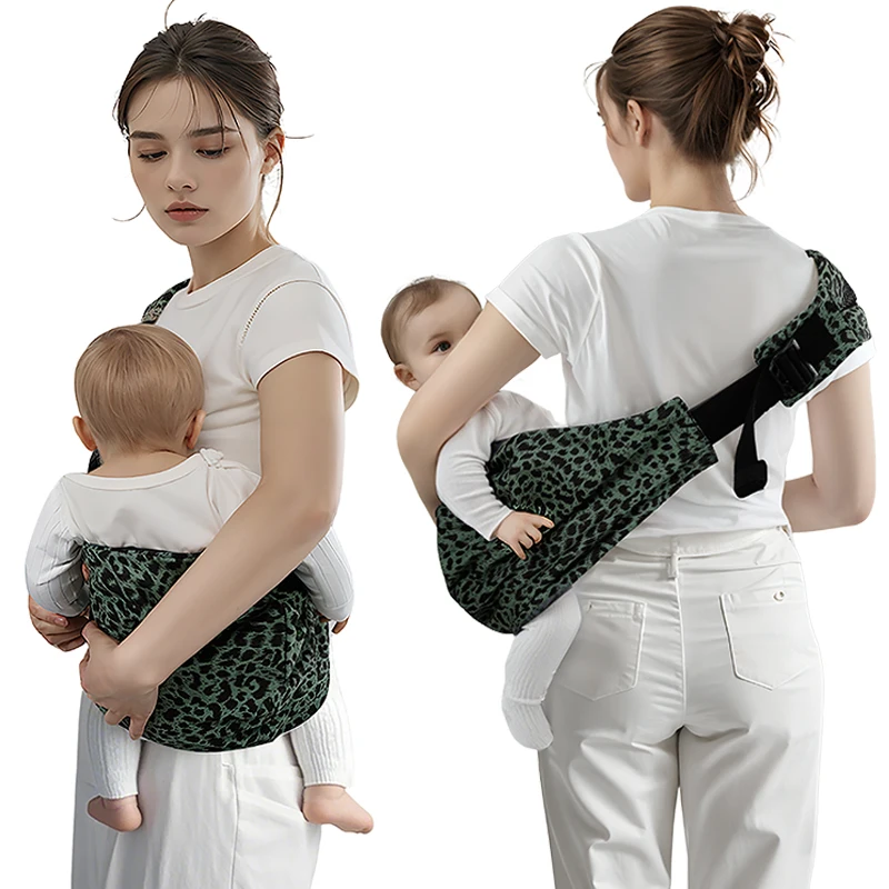 Baby Going Out Safety Wide Shoulder Strap Carrier Retro Pattern Portable Front Hug Type Back Baby Out for The Baby Waist Stool - 4