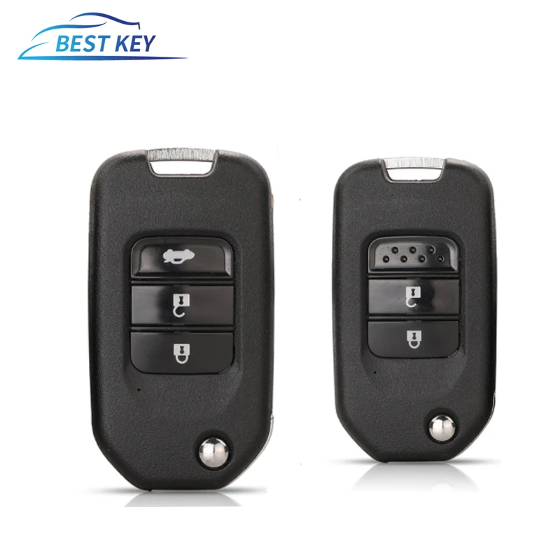 BEST KEY Car Accessories  Flip Remote Key Shell For Honda FIT XRV VEZEL CITY JAZZ CIVIC HRV Folding Key Case Fob 2/3 Buttons