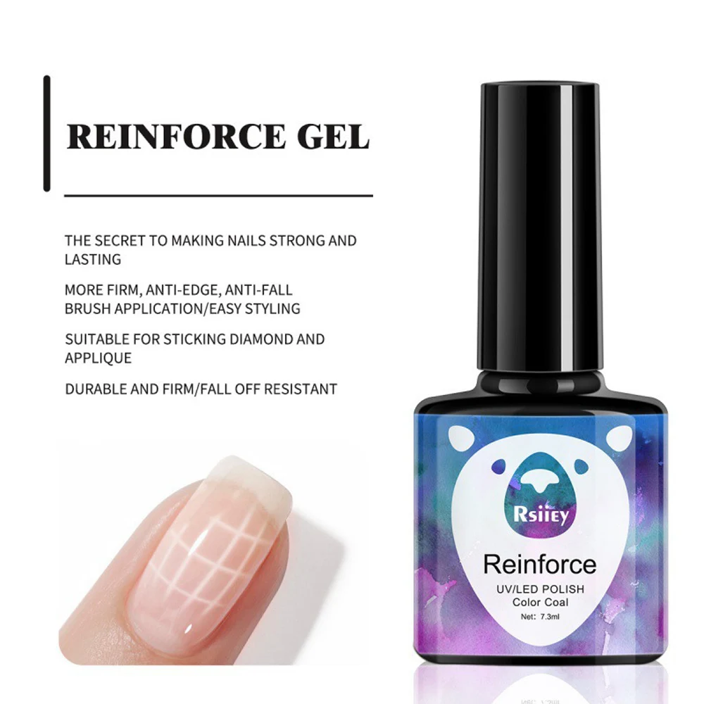 7.3ml Super Bright Matte Top Coat Nail Gel No Wipe Base Coat Glue Nail Reinforce Gel UV Soak Off For Nails Art Functional