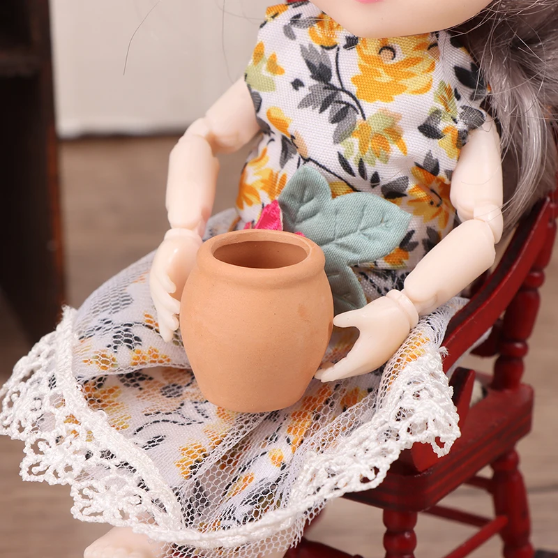 1:12 Puppenhaus Miniaturen Decora Vase Mini Terrakotta Blumen Topf DIY Puppenhaus Küche Lebensmittel Lagerung Glas DIY Szene Rollenspiel – Detail 4