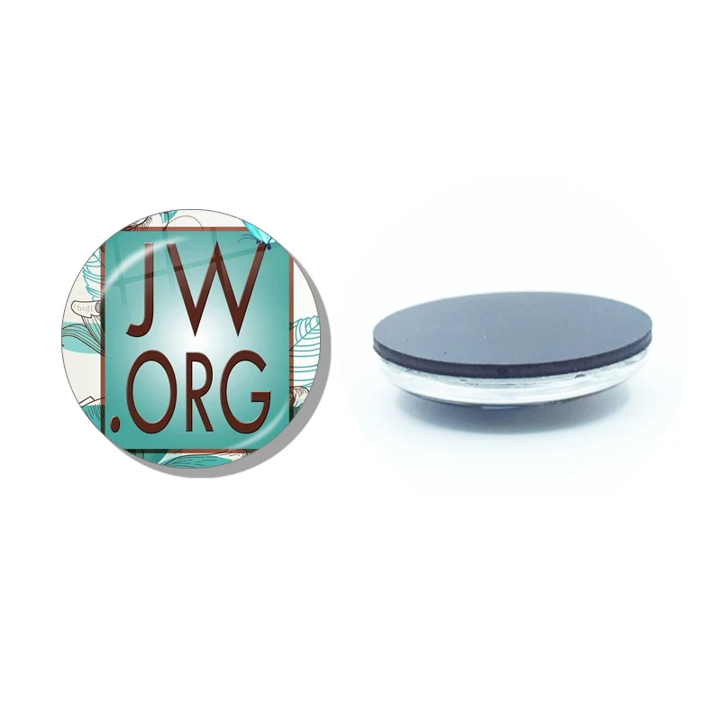 thumbnail image 1 of Imán para refrigerador de los testigos de Jehová de JW.ORG, 30 mm, cabujón de vidrio, pegatinas magnéticas para refrigerador, soporte para notas, decoración del hogar, regalo, 1 of 5
