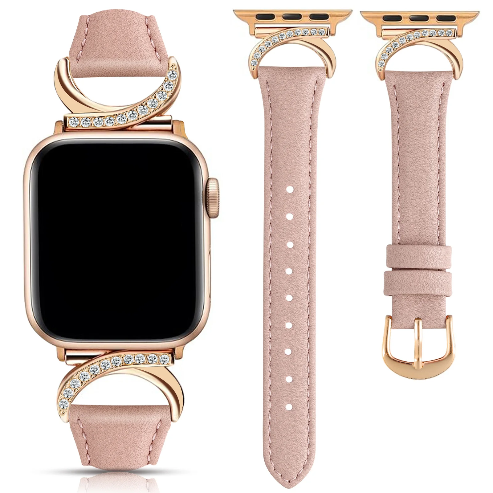 ตัวเลือกสินค้า สายนาฬิกา Apple Watch ประดับเพชรรูปพระจันทร์ สวยหรู ใส่ได้ทุกขนาด
