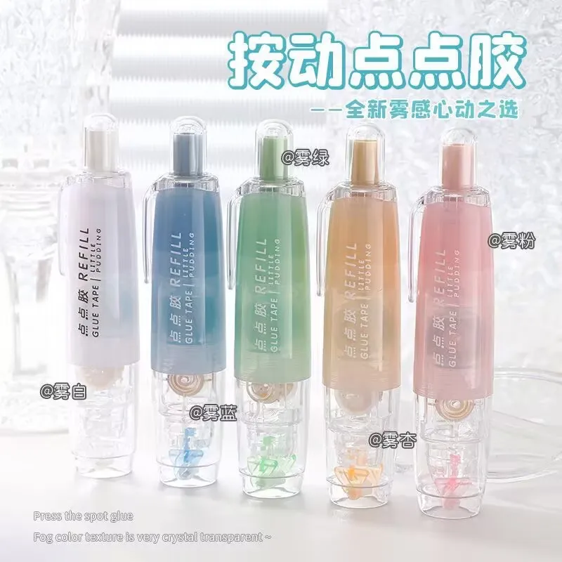 MINKYS 6MM * 5M 프레스 스타일 도트 양면 테이프 롤러 리필 형 접착 테이프 접착제 디스펜서 학교 사무용품