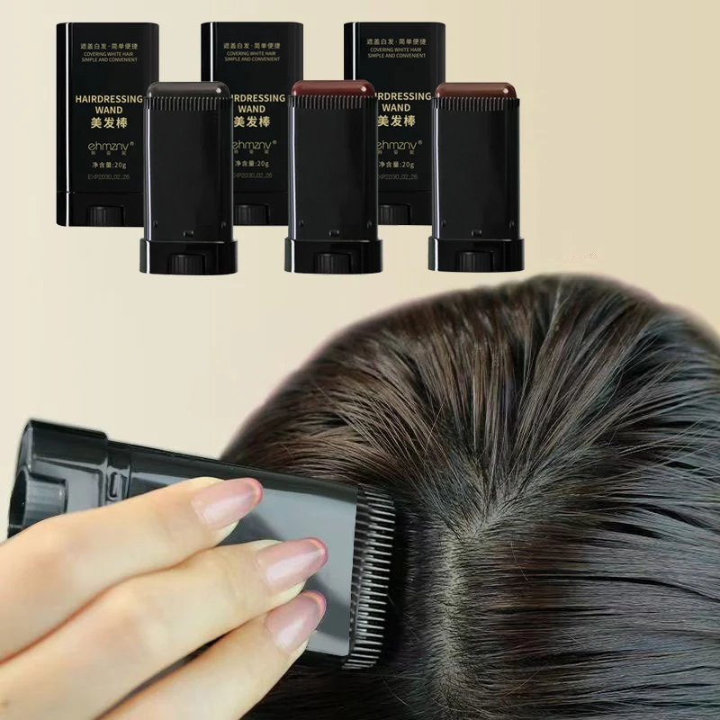 3Color Quick Touch-Up Hair Stick Temporary Color Stick Portable Temporary Quick Coverage Hair Pen Disposable Dye Comb