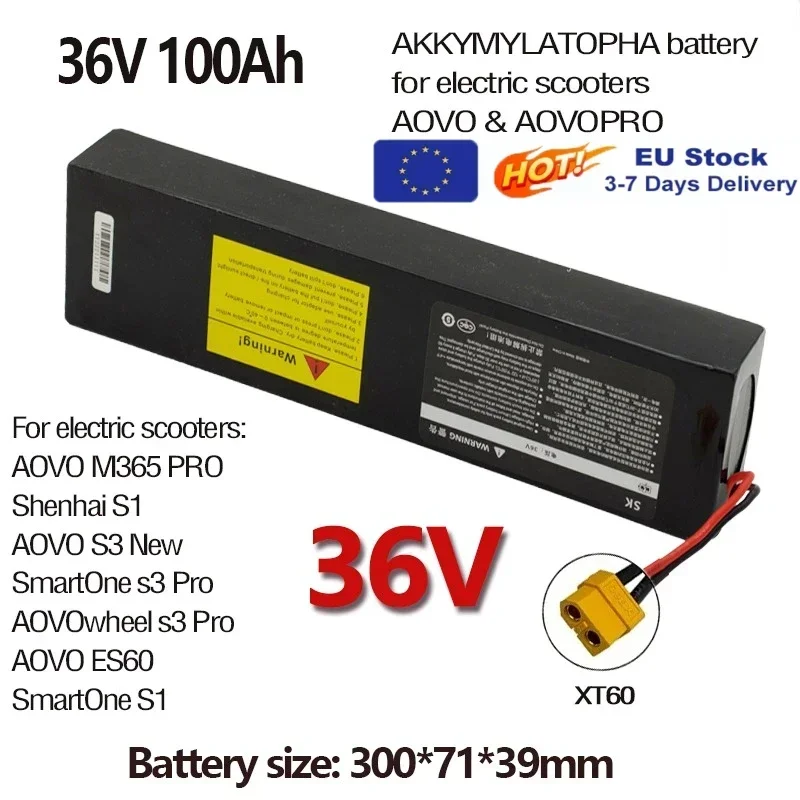 36V 10S3P 100000mAh 18650 rechargeable lithium-ion battery 2000W built-in BMS Suitable for KUGOO S1, S2, S3 Electric Scooters