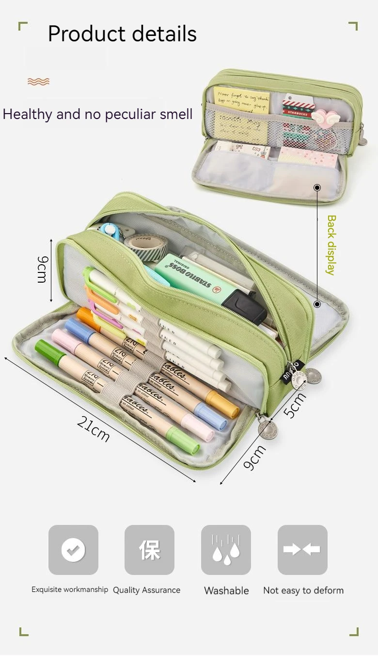 Trousse à Crayons Grande Capacité (22x14,5x6 Cm) - Multifonction Avec Compartiments, Idéale Pour L’école Ou Le Rangement