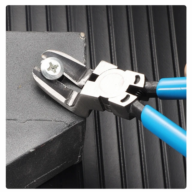 Pinza diagonale multifunzionale Pinza per clip per auto Pinza per serraggio rivetti per auto Pinza spelafili Strumento per rimozione cacciavite per punti metallici 6
