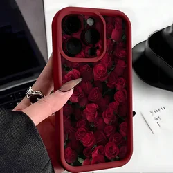 Vintage Floral Rose Pattern Shockproof Phone Case - Soft Protective Cover for iPhone 12 Pro (1)