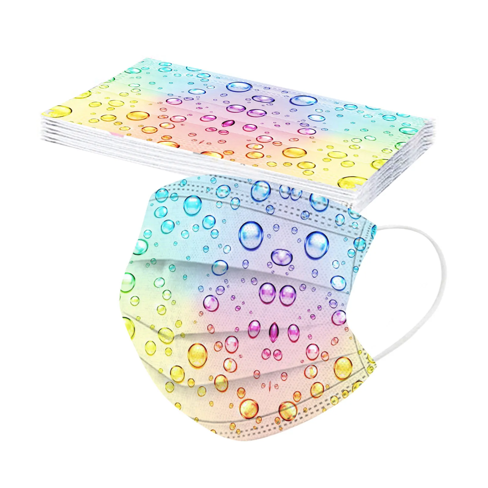 Children Gradient Water Drop Printed 3-Layer Outdoor Dust-Proof Disposable Mask Outdoor Dust-Proof Face Protective Mask