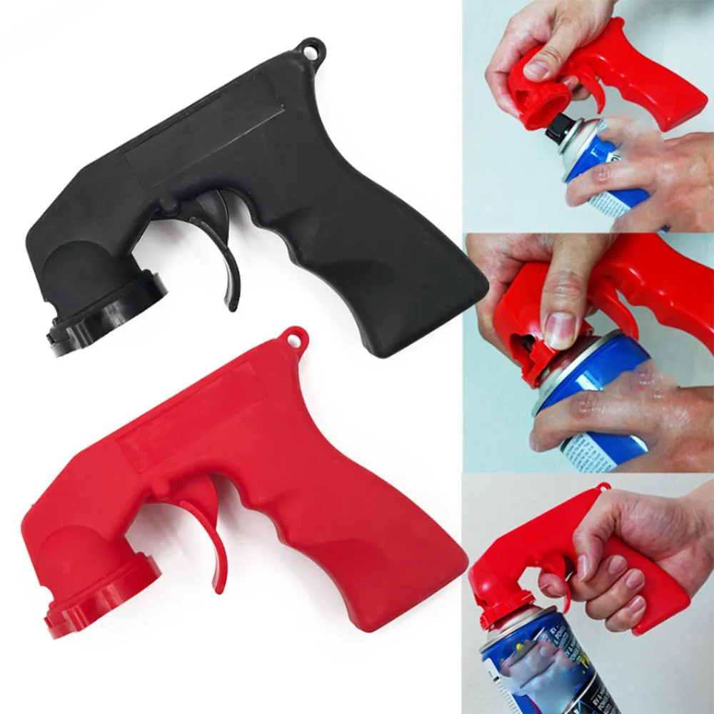 Spray converter for paint care, aerosol spray gun handle with full grip, trigger lock collar, car maintenance painting tool.