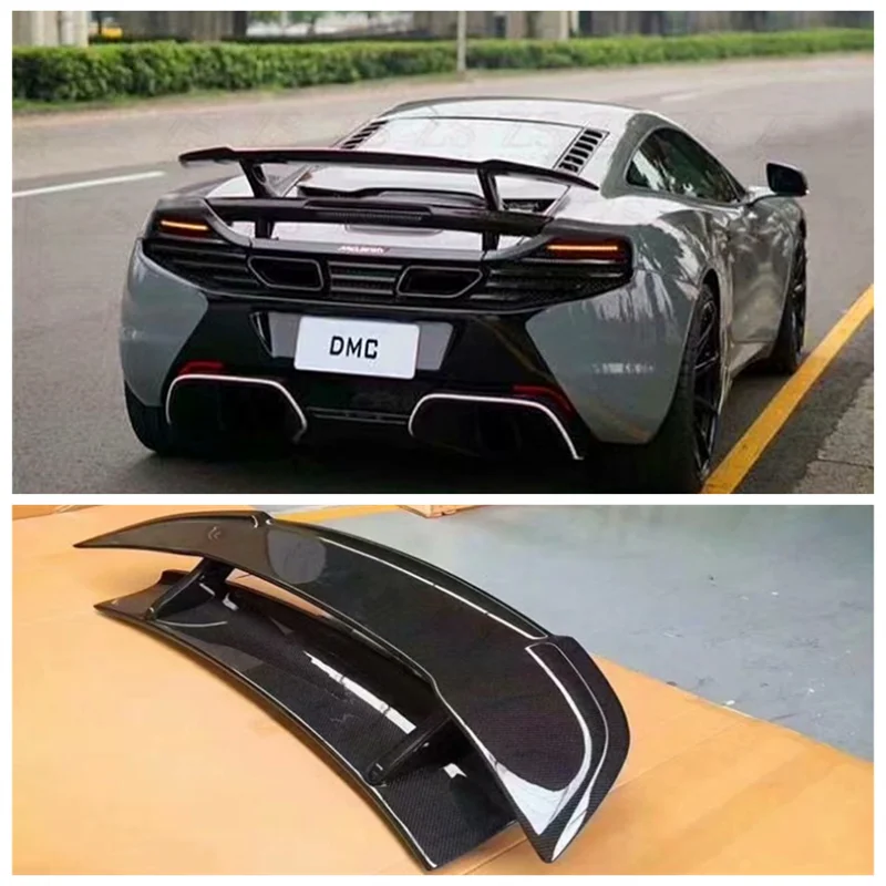 

Fits For McLaren 650S 12C-MP4 2013 2014 2015 2016 High Quality Carbon Fiber Car Rear Trunk Lip Spoiler Splitter Wing