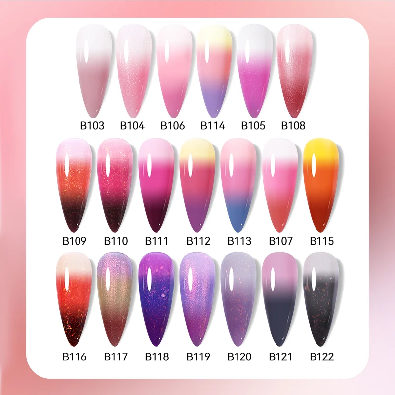 UR SUGAR 7ml Thermal Auroras Glitter Gel Nail Polish Winter Temperature 3 Colors Changing Soak Off UV LED Manicure Nails Gel 4