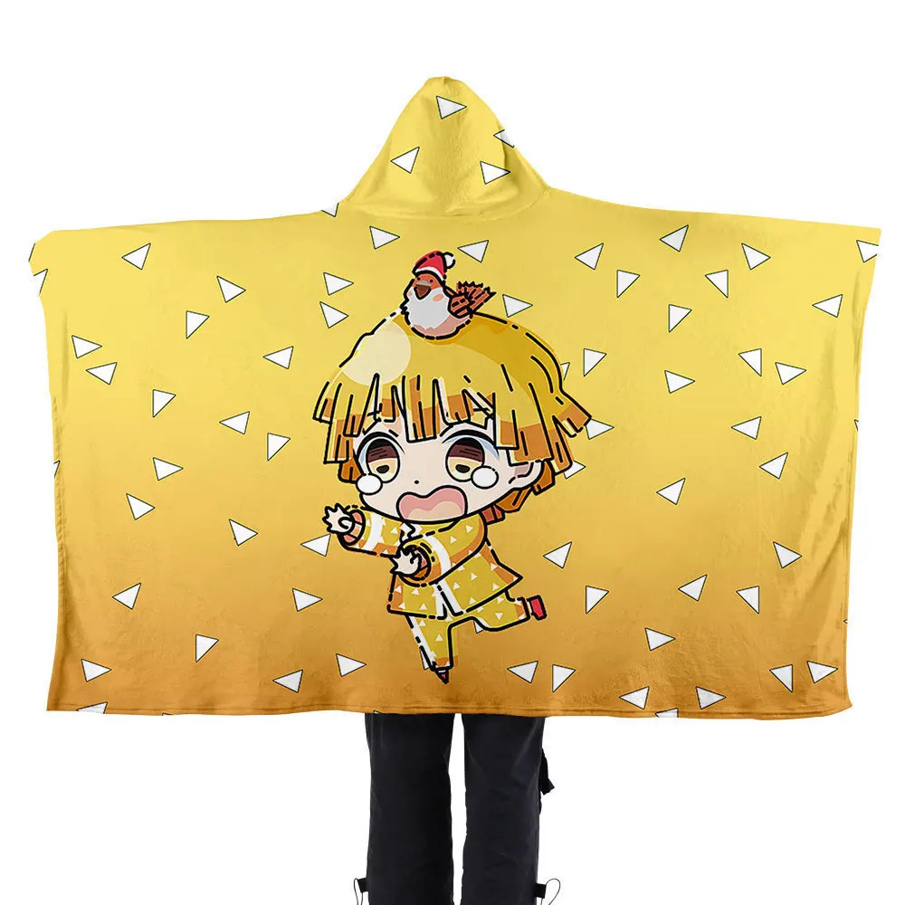 

Накидка с капюшоном и принтом призраков, домашняя теплая куртка, накидка для косплея, подходит для мужчин и женщин, одеяло из искусственной кожи