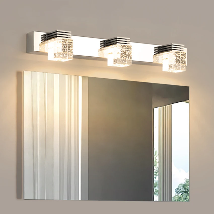 Crystal Cube Shade Over Mirror Light Vanity Lights Wall Lamps (Indoor)