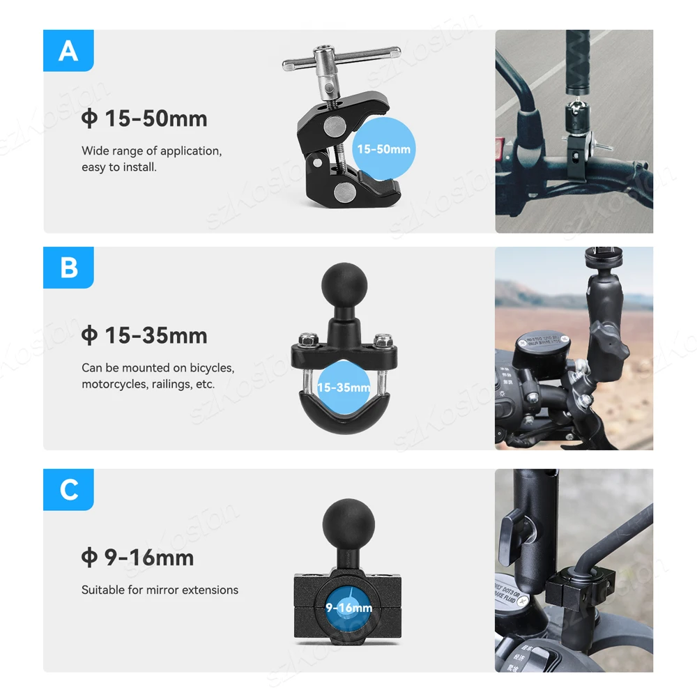 Für Insta360 X4 X5 Motorrad Fahrrad Panorama Selfie Stick Einbeinstativ Halterung Lenker Halterung Für GoPro 13 12 11 10 9 8 zubehör – Detail 11