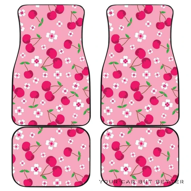 Cherry Flower Pattern Pink Background Front And Back Car Mats 045109 -  AliExpress
