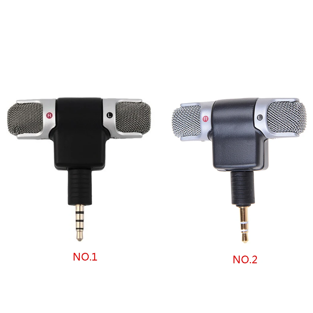 Portable Microphone Mini PC Phone 3 5mm Dual Channel Digital Mic Voice Sound Recorder
