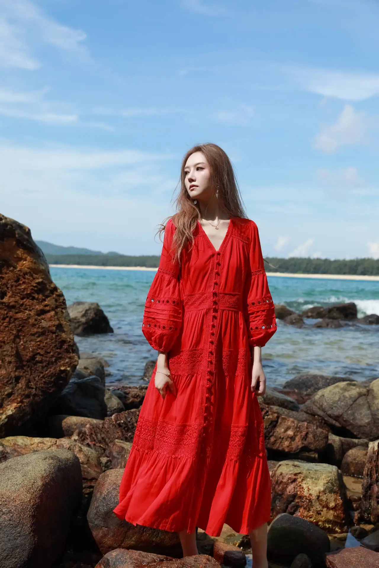 Maxi Jurken Lange Mouwen Lange Mouw Maxi Jurk Voor Vrouwen V