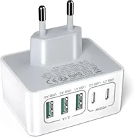 Cargador USB C Charger Cargador Rapido 50W 5 Puertos Bloque de Carga rápida, multicargador USB Carga rapida