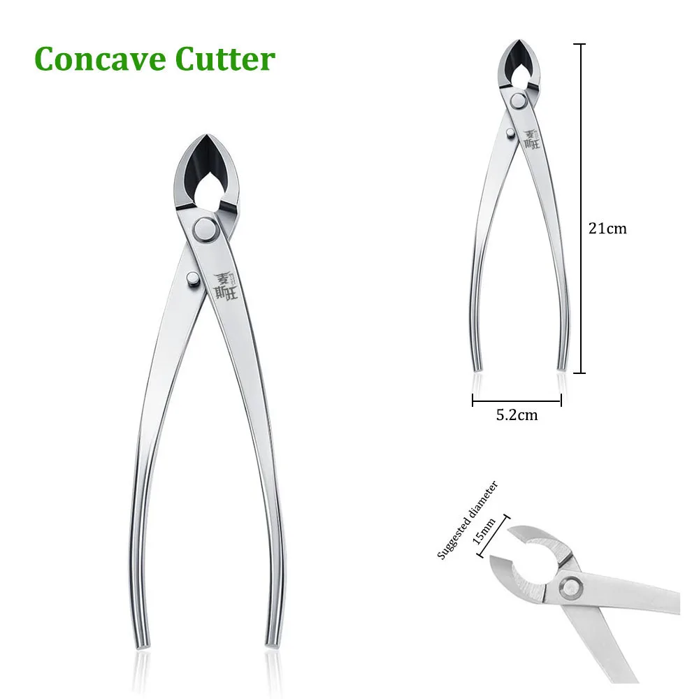 210mm 스테인레스 스틸 스트레이트 에지 브랜치 커터 5Cr13 합금강 분재 도구 오목 커터 표준 등급 MSTWA 55HRC