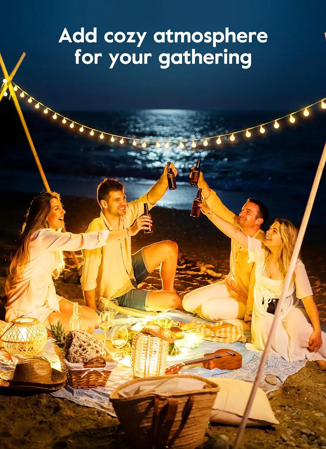 Solar Lights Outdoor Waterproof LED Globe String Lights 8 Modes Outdoor Christmas Garden for Yard Balcony Patio Party
