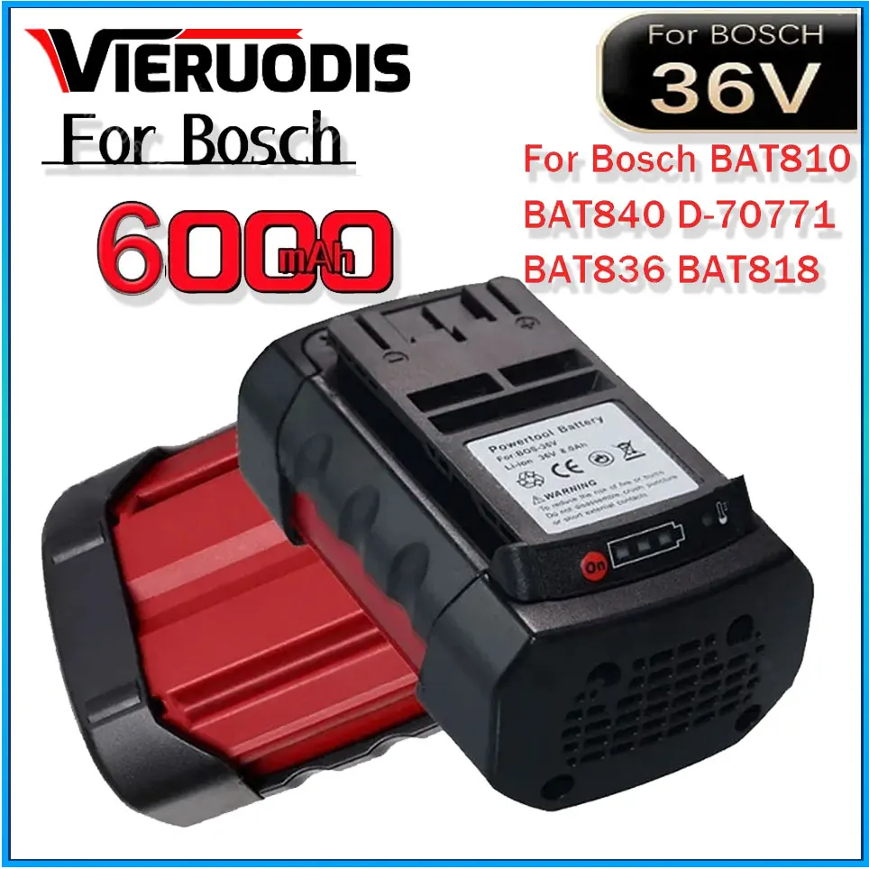 

For Bosch 36V 6.0AH/9.0Ah Li-ion Replacement Battery for Bosch 2607336003 2607336108 BAT810 BAT840 D-70771 Power Tool Battery