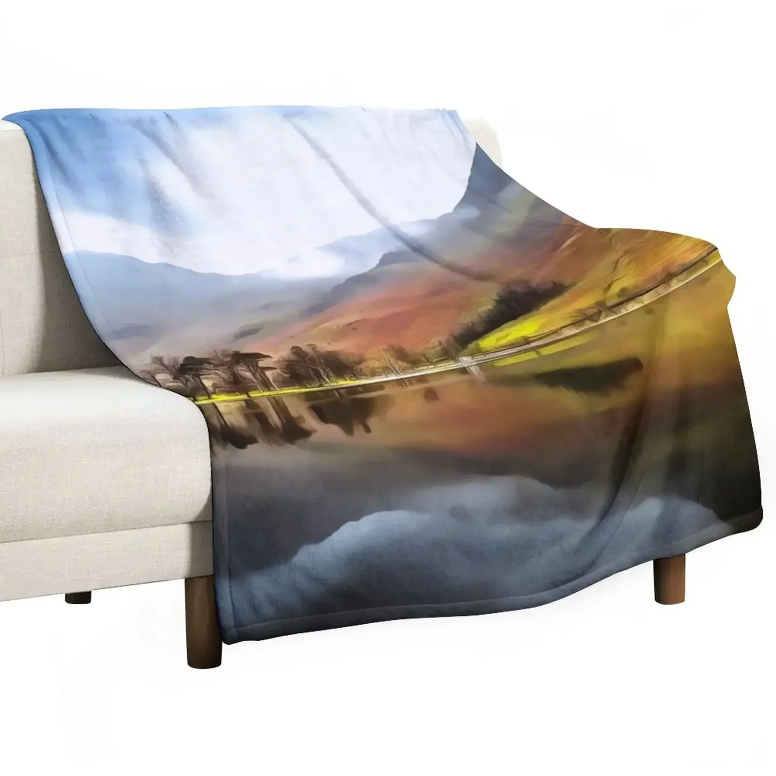 

Buttermere (Painting) Throw Blanket Polar Blankets Sofas Of Decoration Decorative Sofas Luxury Brand Blankets