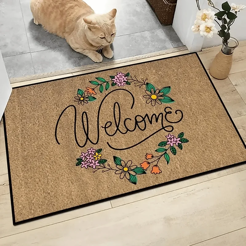 Benvenuto lettera stampa zerbino Decor tappeto per la casa antiscivolo bagno cucina corridoio ingresso zerbino camera da letto tappeto decorativo