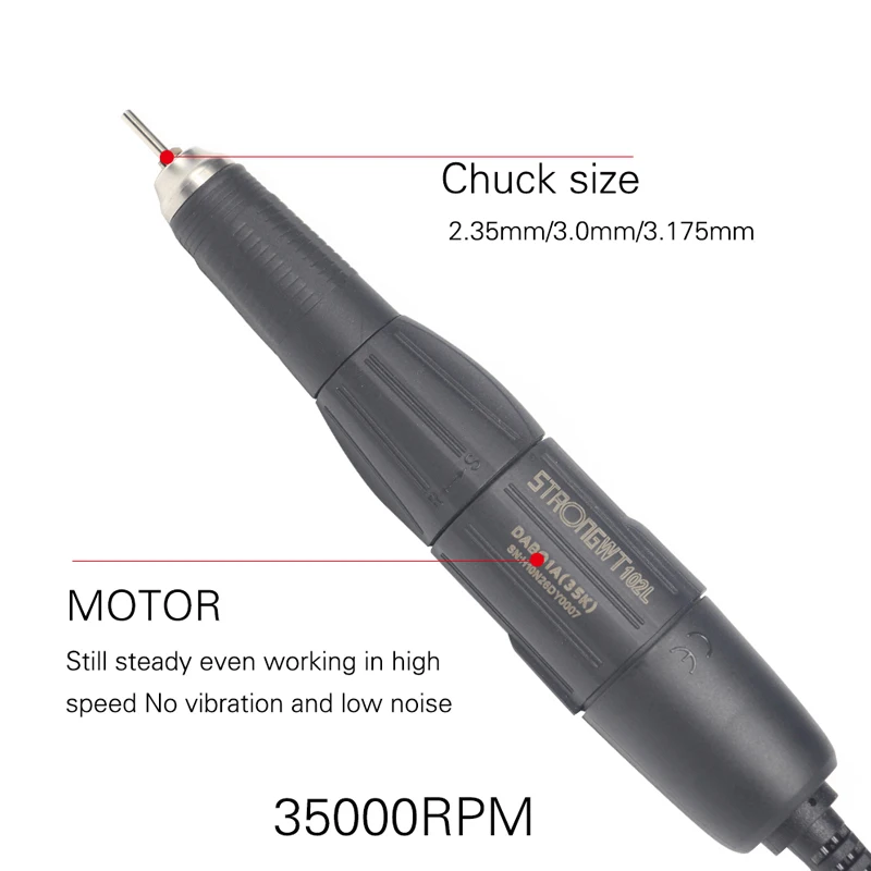 Strong 90+102L 35000rpm Jewelry Machine Professional Nail Drill Set Decoration Foot Tool fror Home 2