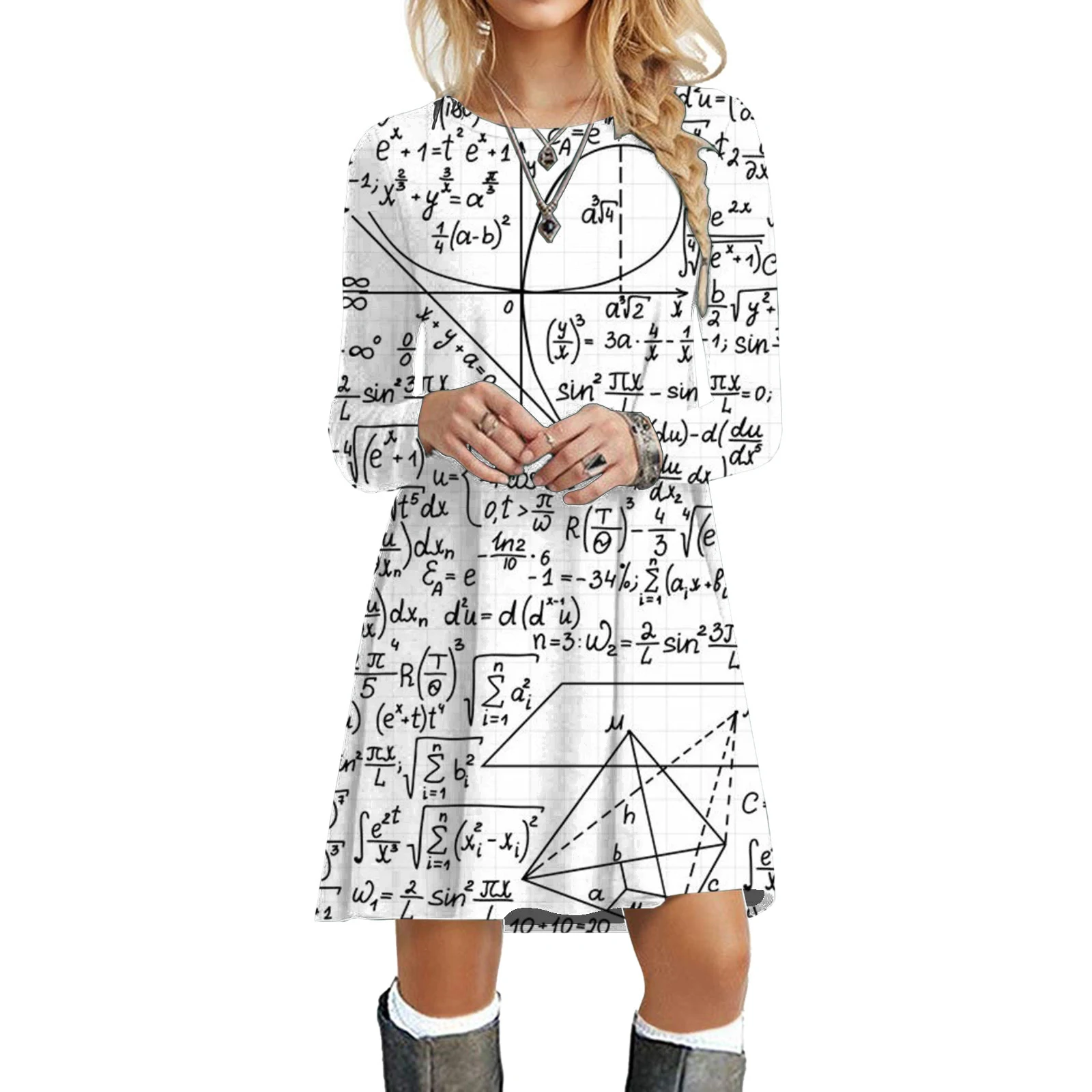 Maths Robe Courte Droite Ete Robes De Formule Mathématique Pour
