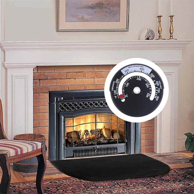 Magnetic Wood Stove Thermometer Fireplace Fan Stove Thermometer with Probe