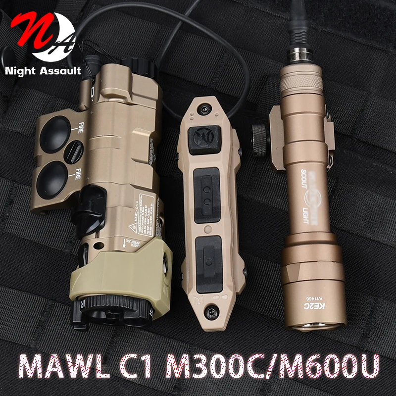 

MAWL-C1 Metal Tactical Red Green Laser Airsoft Metal CNC Upgraded LED Surefir M300 M600 Flashlight Weapon Light IR Illumination