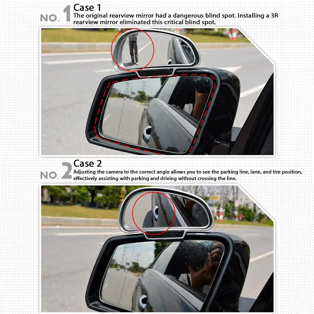 Rückspiegel für den toten Winkel, verstellbares Glas, gebogen, 3R-Auto, zum Hinzufügen auf Weitsicht, Rückspiegel für die Sicherheit beim Parken – Detail 14