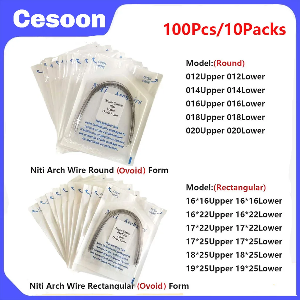 10packs Dental Orthodontic Niti Arch Wire Super Elastic Round