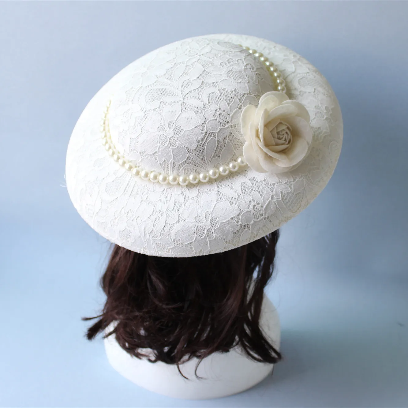 Bridal French Style Wide Brim Hat Elegant Lady Bucket Hat with