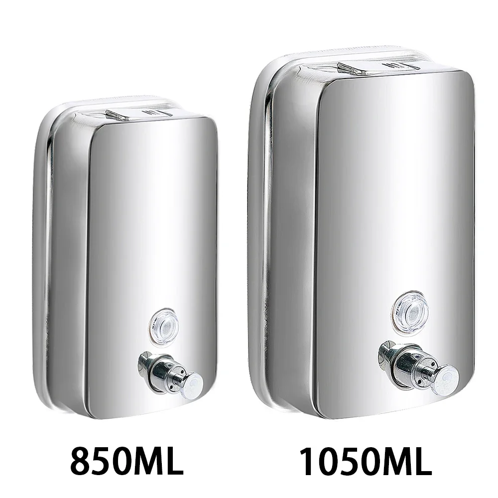 850 ML/1050 ML เครื่องจ่ายสบู่สแตนเลส Wall Mount ห้องน้ําสบู่เหลวผงซักฟอกเจลอาบน้ําขวดห้องน้ําห้องครัว 1