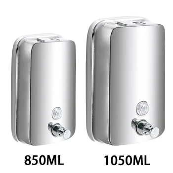 850 ML/1050 ML เครื่องจ่ายสบู่สแตนเลส Wall Mount ห้องน้ําสบู่เหลวผงซักฟอกเจลอาบน้ําขวดห้องน้ําห้องครัว 1