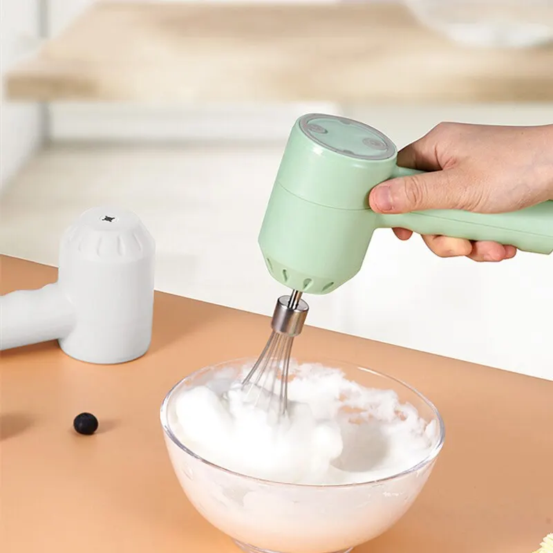 Electric Food Mixer Wireless Portable Hand Blender 3 Speeds High Power Dough Blender Egg Beater Baking Hand Mixer Kitchen Tools