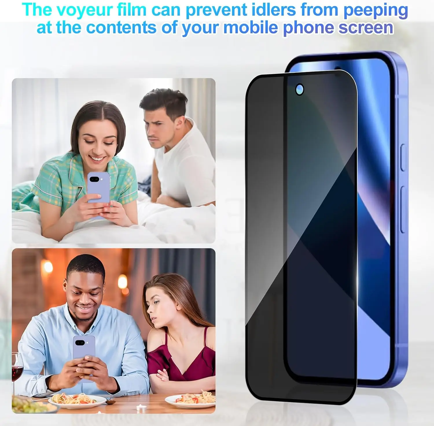 Enhanced Privacy Screen Protector Set - [Anti-Spy Tempered Glass] Durable, Anti-Scratch, Bubble-Free (2-Pack)