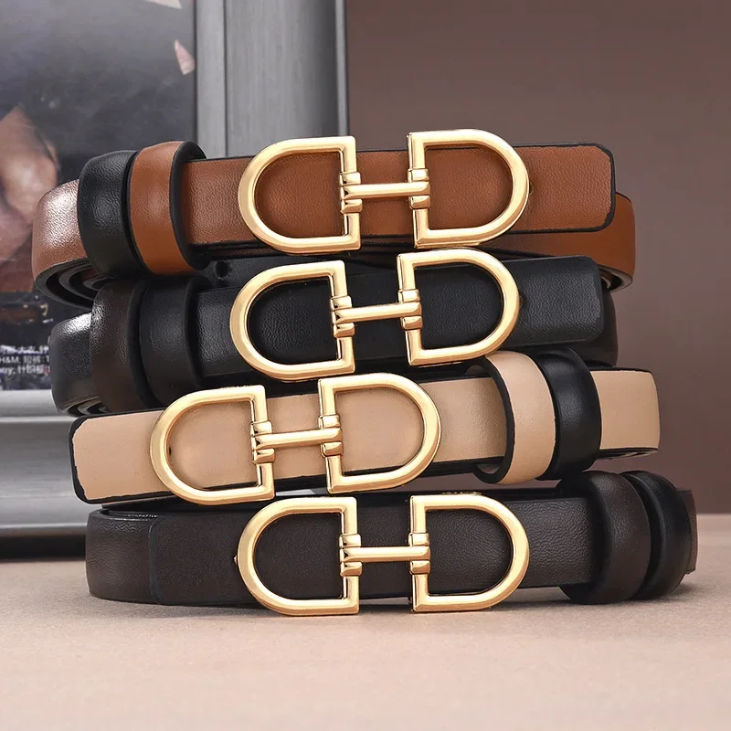 

Ceinture en cuir PU avec lettre en métal pour femme, ceinture à la taille, de pantalon, ceinture de mode