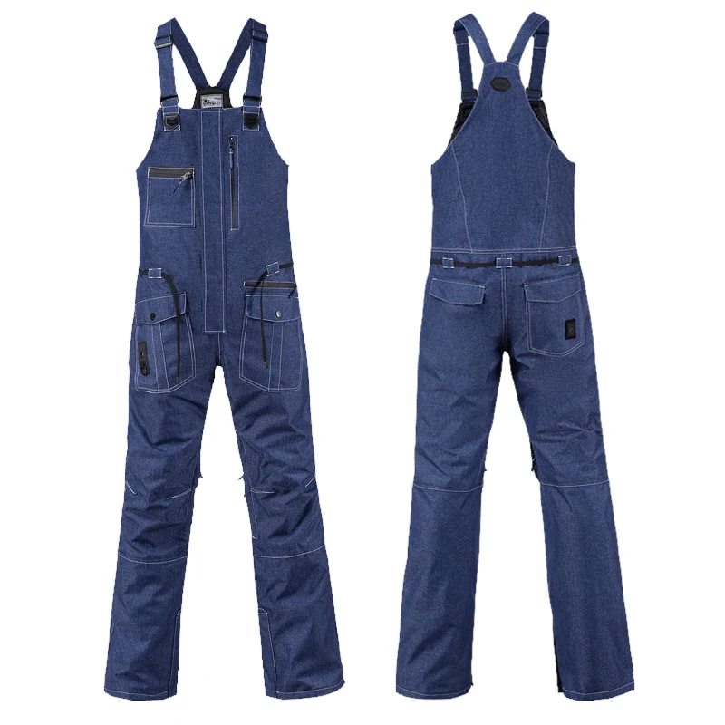 

Men Women Ski Pants Waterproof One-piece Bib Pants Winter Thickened Warm Snow Trousers Windproof Outdoor Sports Snowboard Pants