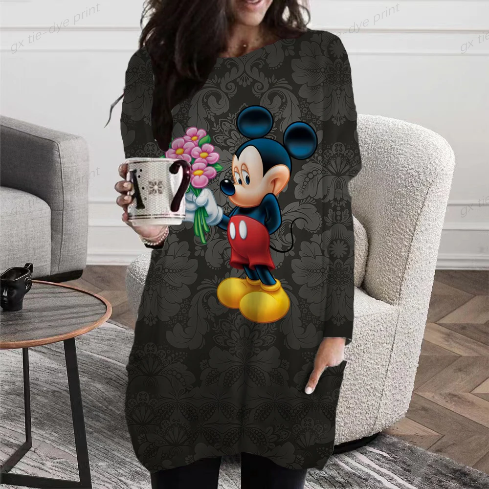 GIANT SLEEPY MICKEY Mouse long-sleeve shirt women sz XL Disney Store £23.82  - PicClick UK