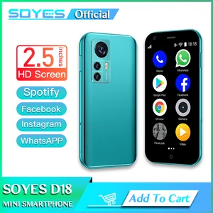 SOYES Официальный стандартный D18 мини смартфон 1 Гб ОЗУ 8 Гб ПЗУ двойная камера Две SIM-карты 1000 мАч 3G WCDMA 2,5 дюйма маленький сотовый телефон