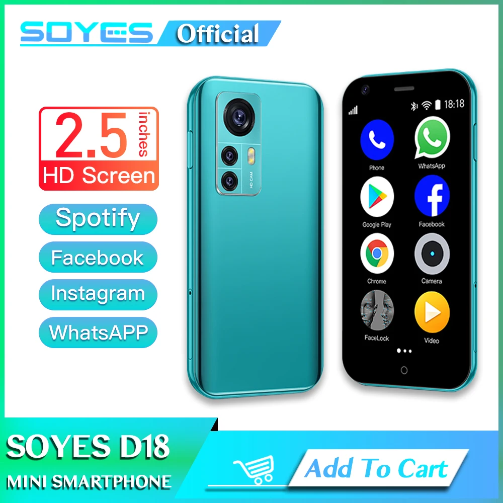 SOYES-D18 Mini Smartphone, 1GB de RAM, 8GB ROM, Dual Camera, 1000mAh ...