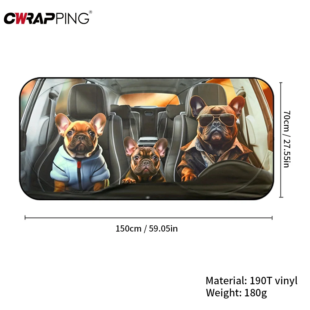 Dogs Driving Windshield Sunshade 3