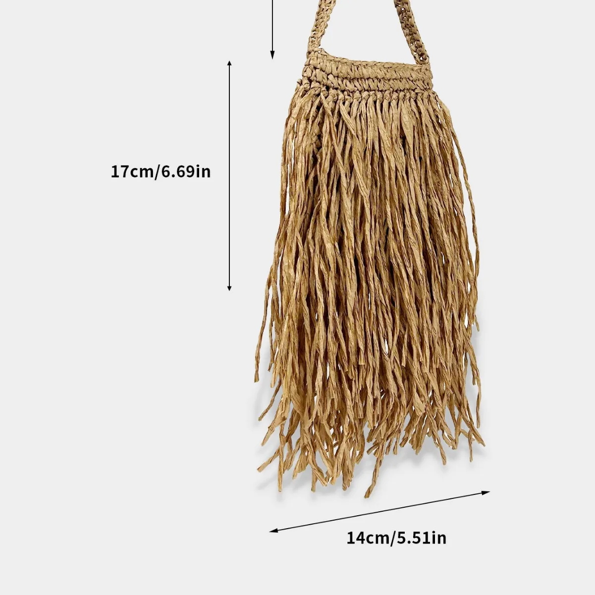 Casual Tassel Woven Women Shoulder Bags Handmade Fringe Lady Handbags Summer Beach Tote Bag Shopper Purse for Vacation