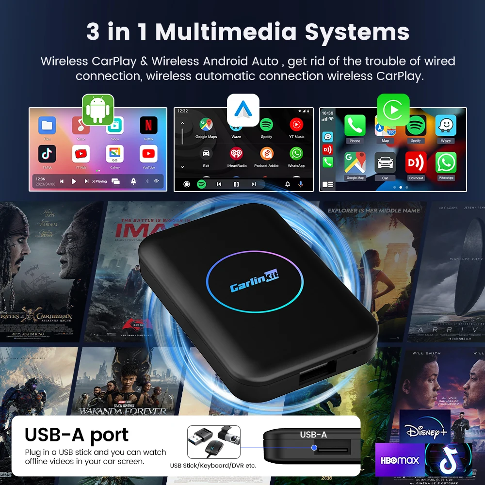 Carlinkit  ī÷ Ai ڽ, ȵ̵ , ȵ̵ 10, 4 ھ CPU, 32GB,  , , IPTV, Ʃ