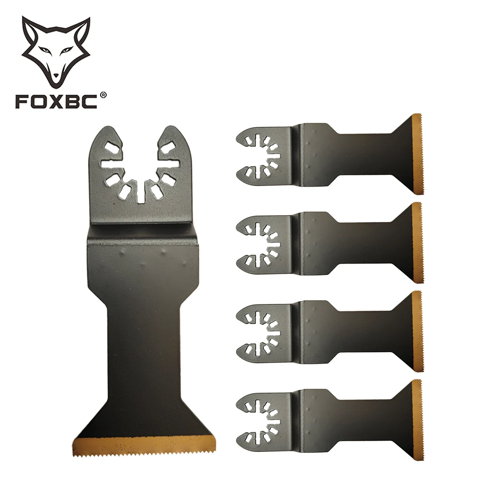 FOXBC 5pcs Oscillating Multitool Titanium Plated Saw Blade For Metal