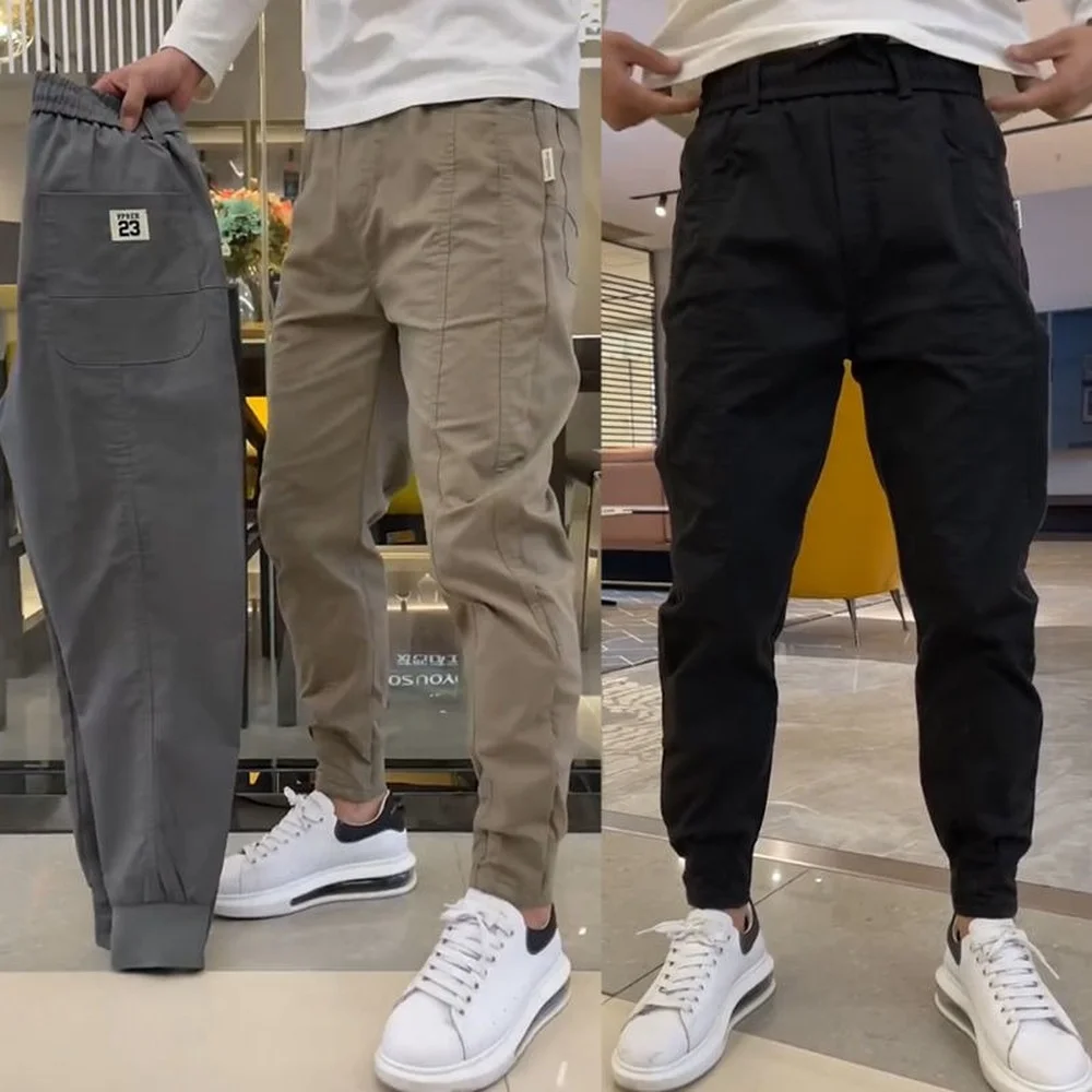 Casual Pants Men Skinny Streetwear Solid Color Pants Men Fashion Clothing 2024 Slim Fit Trousers Joggers Sweatpants Men